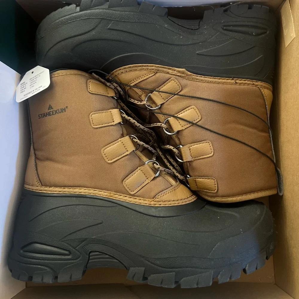 Staheekum Men's Winter Snow Boots| Waterproof Insulated Cold Rated to -20°F NEW